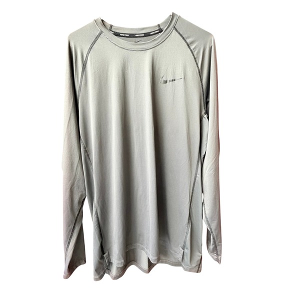 Nike Other - Nike Pro Dri-FIT Shirt Mens XL Gray Long Sleeve Slim Fit Training Top